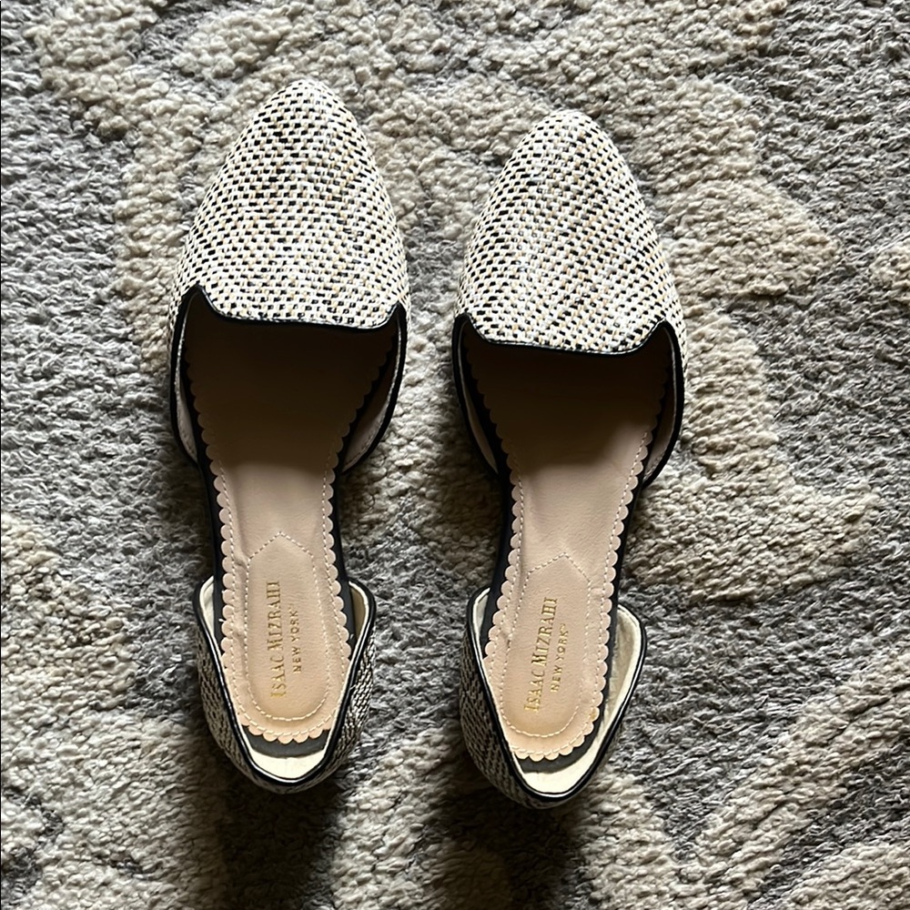 Isaac Mizrahi Black and White D'Orsay Flats